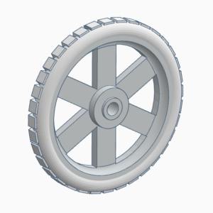 Peça 3D openDecabot uma roda em PLA fosco com pneu TPU